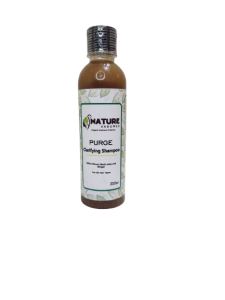 The purge clarifying shampoo is made with African black soap, ginger and white willow bark among other natural and naturally derived ingredients. It's gentle yet effective in resetting the hair and scalp giving it a fresh new start.